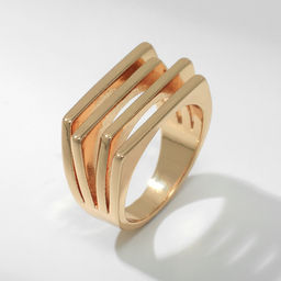 Кольцо металл Тренд полосы, цвет золото, размер 17 - Qf фото 2