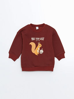 Bisiklet Yaka Uzun Kollu Bask?l? Erkek Bebek Sweatshirt ve E?ofman Alt 2li Tak?m - Waikiki фото 2
