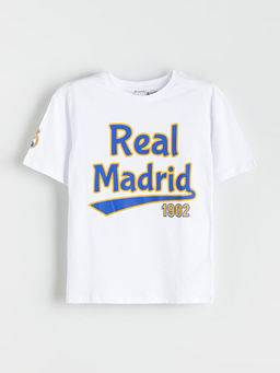 Bisiklet Yaka Real Madrid Bask?l? Erkek ?ocuk Ti??rt