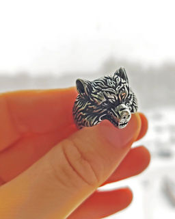 Мужское кольцо из стали Медведь