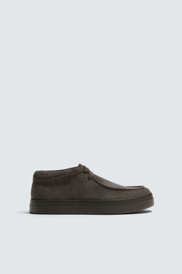 LEATHER MOC TOE SHOES - Zara фото 11