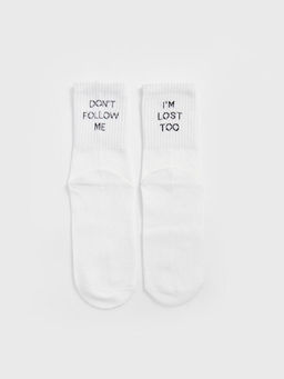 Bask?l? Kad?n Soket ?orap 3l?