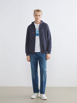 Kap??onlu Uzun Kollu Erkek Fermuarl? Sweatshirt