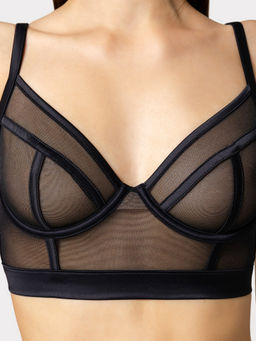 Бюстгальтер женский черный из сеточки черный в горошек 512509 - Mark formelle фото 3