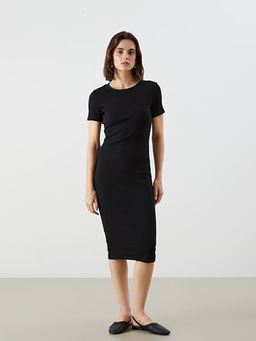 Bisiklet Yaka Bodycon Elbise