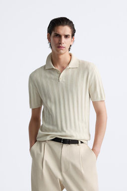 RIBBED KNIT POLO SHIRT - Zara фото 2
