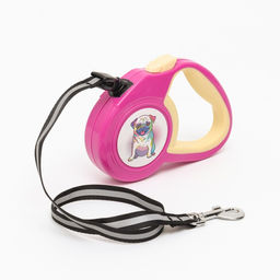 Рулетка Пижон с прорезиненной ручкой, 3 м, до 15 кг, трос, розово-жёлтая