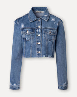 Джинсовый укороченный жакет - Incity фото 7