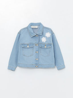 ?i?ek Nak??l? K?z ?ocuk Jean Ceket