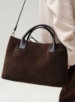 Замшевая сумка Iris DBR 31372 черный каштан  фото 8