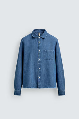 CAMISA REGULAR FIT CHAMBRAY / Azul medio - Zara фото 6