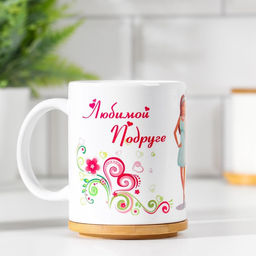 Кружка сублимация Любимой подруге дорогая подруга моя, c нанесением - Дарим Красиво фото 9