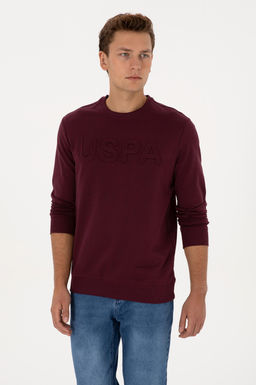 Erkek Bordo Basic Sweatshirt