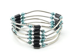 Бусы-браслет магнитные с гематитом 5*8мм, цв.малиновый, 90см Радуга камня  фото 7