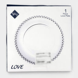 Тарелка «Розе», 19.5×19.5×2 см, стекло, каёмка розовая