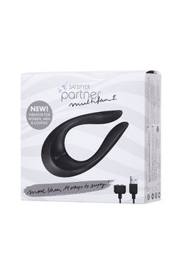 Многофункциональный стимулятор для пар Satisfyer Partner Multifun 2, силикон, чёрный, 13,5 см.  фото 18