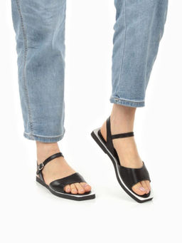 08-PED56-2 BLACK Босоножки женские (натуральная кожа)
