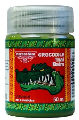 Herbal Star Бальзам Crocodile thai balm (крокодилий), пластик (баночка-50мл).12
