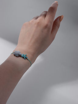 Цена за 2 шт. Браслет «Черепашка» на нити, звезда, серый в серебре