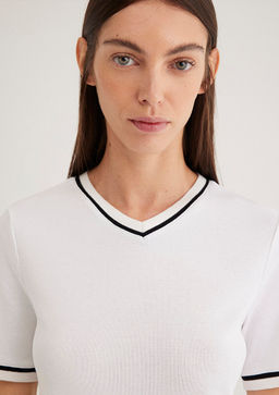 Ekru Tisort - Mavi фото 6