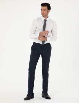 Белая классическая рубашка из хлопка приталенного кроя - Cacharel фото 4