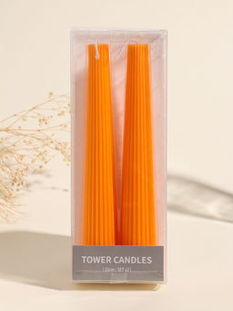 Набор свечей, 3.5х23 см, 2 шт "Башня" апельсин 4х9,5х25 см