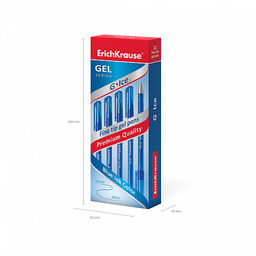 Цена за 12 шт. Ручка гелевая ErichKrause G-Ice Stick Original 0.5, цвет чернил синий (в коробке по 12 шт.) фото 5