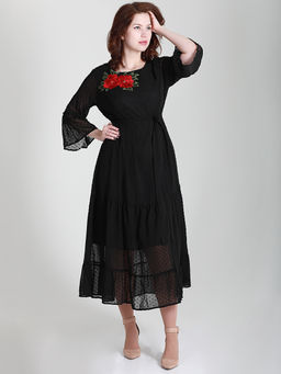 Платье черное длинное нарядное - Almond фото 3