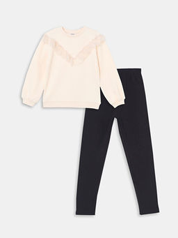 Bisiklet Yaka K?z ?ocuk Sweatshirt ve Tayt