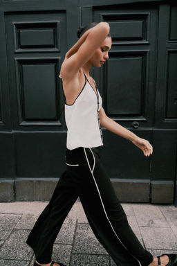 CONTRAST TRIM TROUSERS - Zara фото 3
