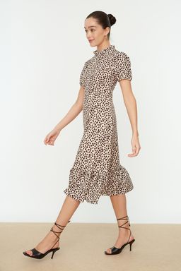 TRENDYOLMILLA Ac?k Mavi Cicekli A Kesim F?rf?rl? Midi Dokuma Elbise TWOSS20EL0894  фото 15