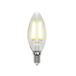 LED-C35-6W/WW/E14/CL PLS02WH Лампа светодиодная. Форма "свеча", прозрачная колба. Материал корпуса пластик. Цвет свечения теплый белый. Серия Sky. Упаковка картон. ТМ Uniel