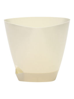 Кашпо с прикорневым поливом 4 л  D-22 см, H-20 см молочный "Элеганс"