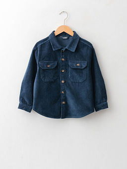 Basic Uzun Kollu Kadife Erkek ?ocuk G?mlek