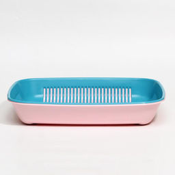 Туалет округлый с сеткой 33,5 х 25 х 6 см, голубой/розовый - Simaland фото 2