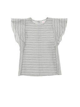 CONTE Блузка с широкими воланами из вискозы и льна LBL 1098 grey-black