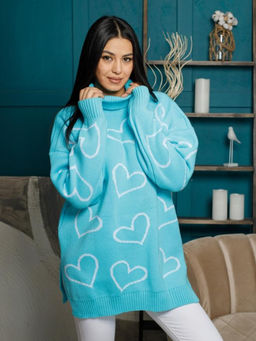 Водолазка удлиненная Сердца