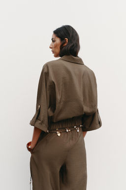 SHORT SLEEVE SAFARI SHIRT - Zara фото 11