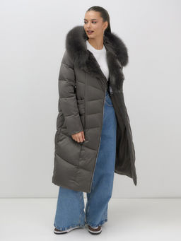 Двубортное пальто зимнее утепленное с мехомБренд: Visdeer  фото 9