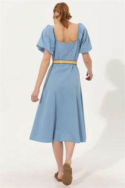 Женское синее тканое платье Неожиданная скидка в корзине - U.s. polo assn фото 4