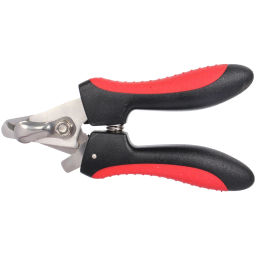 Когтерез для животных "ЛАПУСИКИ", коллекция БРО, прорезиненная ручка, цвет чёрный/красный, 6*12см (блистер)