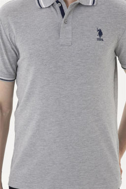 Мужская серая меланжевая базовая футболка - U.s. polo assn фото 6