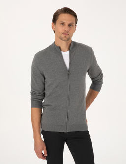 Gri Melanj Slim Fit Fermuarl_ Triko H_rka - Pierre cardin фото 3