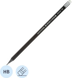 Карандаш чернографитный Attache Economy плаcтик, с ластиком, HB,черн.корпус  фото 2