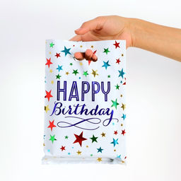 Цена за 2 шт. Набор подарочных пакетов, металлизированный, «С днём рождения!» 17×25 см, 20 микрон 10 шт. набор