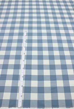 Вареный (стираный) хлопок Клетка (6.5*6.5см) цв.лазурно-серый винтаж, ш.2.5м, хл-100%, 115гр/м.кв - Купава фото 2