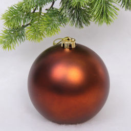 Цена за 2 шт. Новогодний шар 15 см "Матовый", шоколад