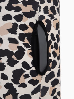 Чехол на чемодан на колёсах, 28" (L), с принтом «Леопард», бежевый