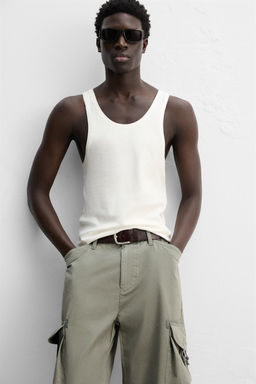 COTTON - HEMP RIBBED TANK TOP - Zara фото 13