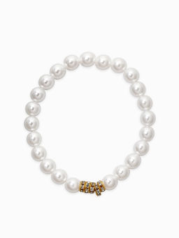 Браслет "Стильный жемчуг" (набор 5шт), №8/16, цвет белый в золоте
